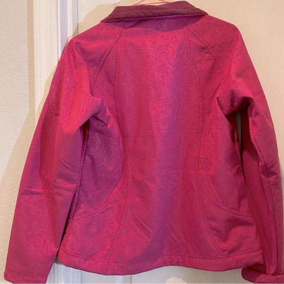 Double Diamond Ski Jacket Magenta with Embossed Blossom Pattern - Picture 6 of 8